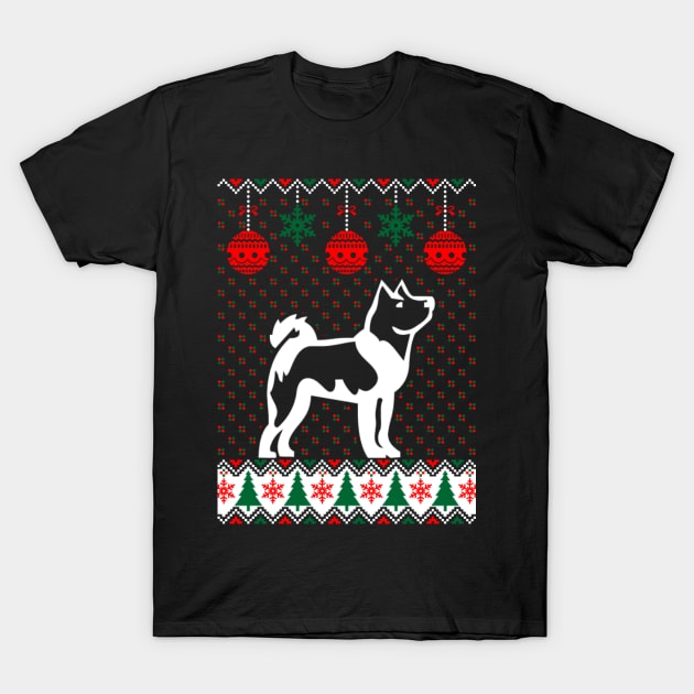 Akita Inu Ugly Christmas Model T-Shirt by D3monic